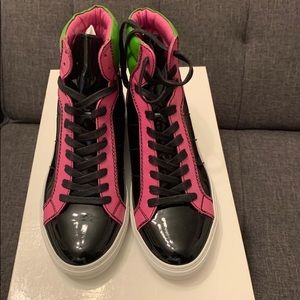 Italian custom made leather multicolored sneakers